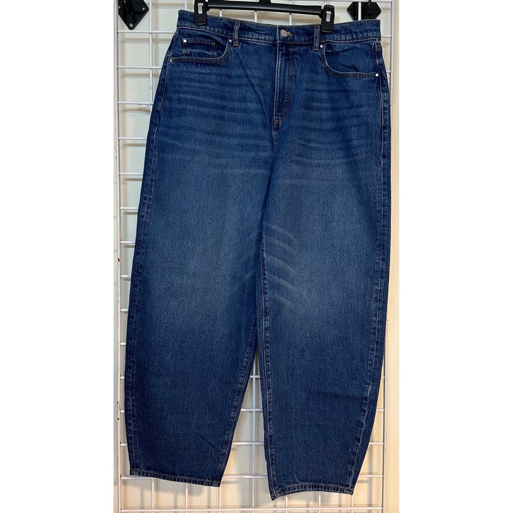 Ann Taylor The Barrel High Rise Dark Wash Jeans Women's Size 12‎ NEW - Picture 2 of 9